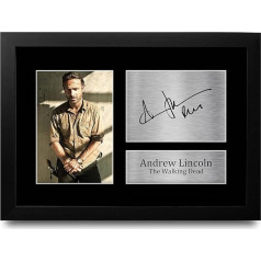 HWC Trading Andrew Lincoln A4 Framed Parakstīts Iespiests Autographs Picture Print Foto displejs Dāvana The Walking Dead TV Show faniem