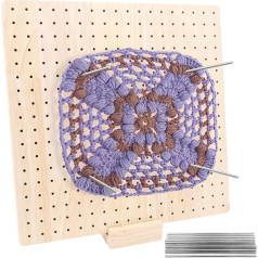 Roku darbs Koka bloķēšanas dēlis, tamborēšanas bloķēšanas dēlis adīšanai, tamborēšanai un Granny Squares Koka bloķēšanas paklājiņu komplekts