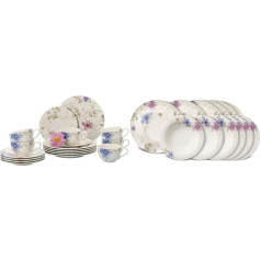 Villeroy & Boch Mariefleur Gris Basic 21 cm Premium porcelāna brokastu šķīvis, balts/daudzkrāsains