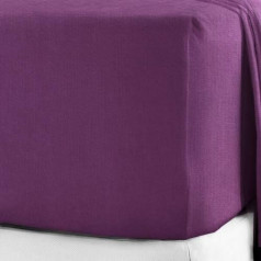 Spannbettlaken/Kissenbezug, aus 100 % gebürstetem Baumwollflanell, extra Tiefe von 40 cm, 12 Farben erhältlich Doppelbett violett