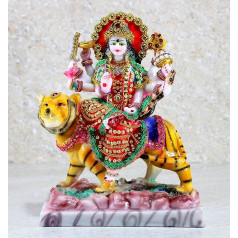 Esplanade Resin Maa Durga MATA Rani Murti Idol Skulptūra mājas mandir - Daudzkrāsains (10