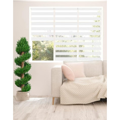 ZEBRA BLINDS Dienas un nakts žalūzijas 150-160-170-180-190-200-210-220-230 cm platumā, 150 cm garumā, izgatavotas pēc pasūtījuma (baltas, 70 cm platumā)