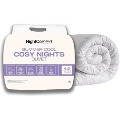 Night Comfort Feels Like Down 4.5 Tog Anti Allergy Duvet - viegla vasaras sezonai ar pūkainu dobās šķiedras pildījumu luksusa gultasveļai divvietīgai gultasveļai