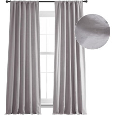 HPD Half Price Drapes LN-XS17 LN-XS1701-96, französische Leinen-Vorhänge für Raumdekoration, Lichtfilterung, 1 Paneel, Earl Grey, Baumwolle, 50 in x 96 in