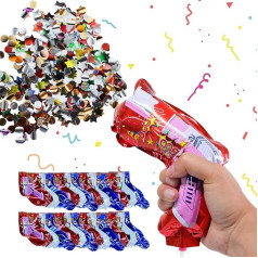 ENUOLI Piepūšamās uguņošanas pistoles Party Toy Confetti Fireworks Multicolor Piepūšamās Salute Handheld Confetti Cannons kāzu izlaiduma dekorēšanas piederumi (24 gab.)