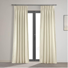 Halben Preis Drapes pdch-kbs2bo-108-fp plissierter Verdunkelung Vintage Strukturierte Faux Dupionseide, Vorhang, 63,5 x 274,3 cm Off Weiß