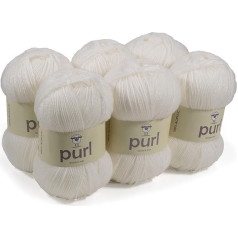 Purl 100 g Premium akrila dzija 101 White, 6 gabaliņu iepakojums