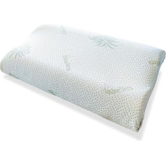 Beliamo Positano Cervicale kakla spilvens Memory Foam Aloe Vera 42 x 67 cm Spilvens gulta Aloe Vera Premium pārvalks Maigs audums Aloe Vera noņemams Ražots Itālijā