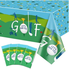 4 Pack Golf Party Tischtuch, 130x220cm Rechteck Golf Tischdecke für Golf Thema Party Dekorationen, Golf Geburtstag Zubehör, Par-Tee Dekor, Golf Veranstaltungen