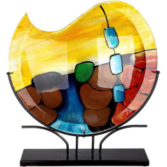 GILDE GlasArt Murano 39932 Dekoratīvā vāze no apaļa daudzkrāsaina stikla, apaļa augstums 49 cm