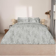 OHS Kingsize sega sega pārvalks komplekti Willow Branch, gultas piederumi Quilt Cover gultas komplekts Ultra Soft Luxury King Size Duvet Cover Easy Care Covers ar spilvendrānām, pelēks