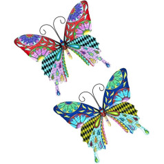 Luottus 2 gab Metāla tauriņu sienas apdare Butterfly Wall Art Hanging Sculpture for Indoor Outdoor Home Bathroom Living Room Bedroom etc.