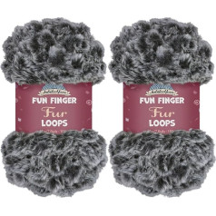 JubileeYarn Fun Fingerfur Loops dzija - Poliestera dzija - 200g/maisliņš - Melns un balts - 2 šķeterējumi