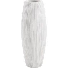 D'vine Dev VS-WF-11 Inch White Ceramic Flower Vase, Waterfall Textured Vase for Home Decor, 11 Inch