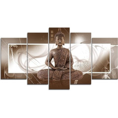 5 gabali Picture Buddha, Zen Canvas Pictures, Sienas bildes, Dzīvojamā istaba Canvas Picture, Modern Art Print guļamistabai, Sienas apdare (gatavs pakārt)