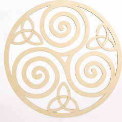 Fourth Level Mfg. Designs Triskele Knot Wooden Wall Art (Irish Symbols, Celtic Triple Spiral, Celtic Decoration, Irish Wall Art, Triple Spiral) Natural Wood