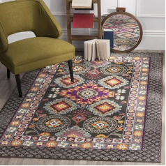 SAFAVIEH Boho Chic tepiķis viesistabai, istabai, istabiņai un dzīvoklim - Monaco Collection, Kurzer Flor, Braun und Multi, 155 X 231 cm