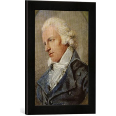 Ludovike Simanowitz Schiller/Pastel by L. Simanowitz Art Print in High-Quality Handmade Picture Frame 30 x 40 cm Matt Black