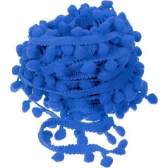 uxcell Fransenborte, 9,1 m, Pompom-Ball, Nähzubehör, Basteln, für Zuhause, Vorhang, Kleidung, Kissen, Dekoration (8 mm, blau)