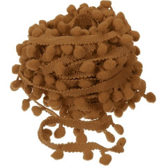 uxcell Fransenborte, 20 metrų Pompom-Ball, Nähzubehör, Bastelarbeiten, für Zuhause, Vorhang, Kleidung, Kissen, Dekoration (8 mm, Khaki)