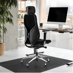 mosegor Bodenschutzmatte 112 * 132cm Bürostuhl Unterlage, Schreibtischstuhl Teppich Chair mat für Hartböden, Kratzfest Bodenmatte, Stuhlunterlage Teppichschutzpolster, Schwarz