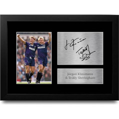 HWC Trading Jurgen Klinsmann & Teddy Sheringham A4 Framed Signed Printed Autograph Picture Print Photo Display Gift For Tottenham Hotspur Football Fans