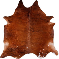 -LUXOR- living Real Cowhide Rug – Natural Rug for Lifelike Living Atmosphere – Approx. 160 x 240 cm Brown Plain