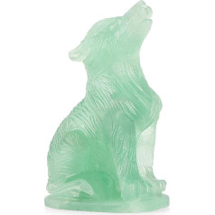 Artistone Crystal Wolf Statue Decor 5.08 cm dārgakmens dzīvnieku akmens dziedināšanas figūriņa Ornaments papīra atsvars mājai, birojam, zaļš