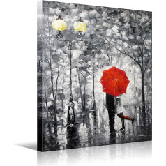 Lovers Kiss Under the Umbrella Modern HD Canvas Art Print Framed Pictures 70x100cm