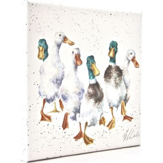 Wrendale Designs Duck Print on White Square Canvas 20 cm Quacker