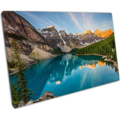 Wand-Kunstdruck mit Moraine Lake Rocky Mountains Kanāda Kanādas Kanādas ainava fertig zum Aufhängen für Zuhause und Büro