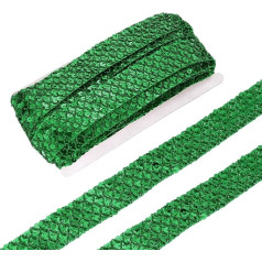 išteklių žemėlapis 14 jardų Sequin Beads Lace Trim 5 eilių 3,6 cm Sequin Braid Trim Stripes Sequins Ribbon Trim amatams, puošmenos, DIY Siuvimo kostiumas Green