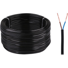 Elektros kabelis OMYp 2x0,5 300/300V juodas
