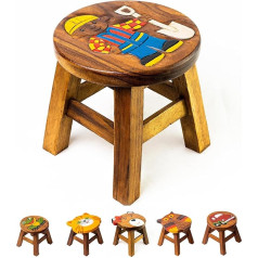 Aga's Own Agas Own Wooden Step Stool for Children - Handmade in Premium Quality - Wooden Step Made of Solid Wood - Large Design Selection as Chair, Footstool & Stool - Milking Stool - Plant Stool (Builder)