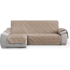 ‎Textil-Home Textil-home Luka Chaise Longue dīvāna pārvalks, 220 cm, Aizsardzība dīvāniem ar kreiso roku, dīvāna pārvalks, L forma, bēšs (skats no augšas)