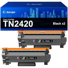 Coloran TN2420 TN-2420 Compatible with Brother TN2420 for Toner Brother MFC L2710DW L2730DW L2750DW HL-L2350DW L2375DW DCP-L2530DW L2550DN (2 Black)