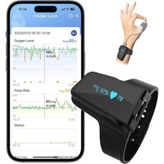 Viatom Bluetooth pulsa oksimetrs, skābekļa piesātinājuma monitora rokas, portatīvais miega apnojas monitors, asins skābekļa monitora rokas ar profesionālu lietotni un atdalāmu ziņojumu