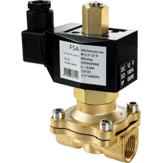 FSA Vitona solenoīda vārsts misiņa 1/2 collas 12 V DC 0-8 Bar Open