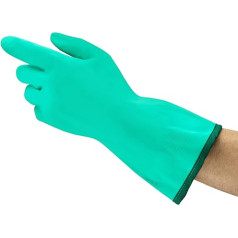 Ansell AlphaTec 37-340 Nitril-Handschuhe, Chemikalienschutz-Handschuh, Chemikalien- und Flüssigkeitsschutz, Arbeitshandschuhe Wiederverwendbar, Grün, Größe XL (12 Paar)