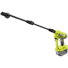 RYOBI RY18PW22A-0 18 V akumulatora vidēja spiediena tīrītājs - 3 in 1 sprausla - turbo sprausla sarežģītiem tīrīšanas veidiem - 15° ventilatora strūkla vispārējai tīrīšanai - bez akumulatora un lādētāja Dzeltens