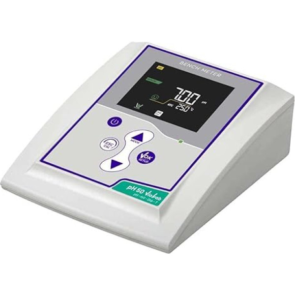 neoLab 4-3102 XS pH 50 Vio Komplett Lab Kit Inklusive pH Elektrode 201T DHS mit Temperatur Sensor innen und BNC, 45mm x 160mm x 140mm, Grau/Weiß