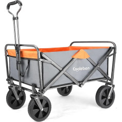 Handcart, Foldable, Beach Trolley, Folding Handcart, Beach, Garden Trolley, Folding Trolley, Folding Handcart, Bollard Cart (Orange Grey)