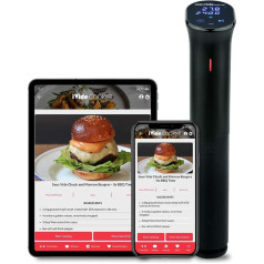 Sous Vide rīki iVide 2.0 Sous Vide rīks | WiFi aktiviert mit App | 1200 Watt | Tauchthermostat | Schwarz