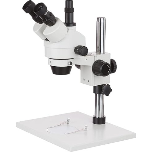 AmScope SM-1T Trinokulares Inspektionsmikroskop mit Extra Großem Ständer, 7X-45X, Weiß