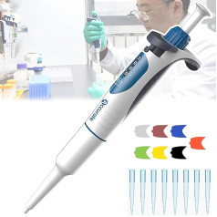 Augstas precizitātes pipete 0,1 µL-10ml vienkanāla mikropipete, daļēji aktivizēta 121 ℃ temperatūrā ar tilpuma bloķēšanas funkciju Laboratorijas aprīkojums 100-1000ul