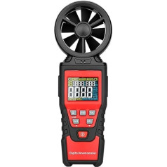 Meichoon Hand-Anemometer, digitales Windgeschwindigkeitsmesser, USB, Echtzeit-Datenüberwachung, Temperatur, Luftfeuchtigkeit, HLK-Bildschirm, ideales Werkzeug für den Innen- und Außenbereich