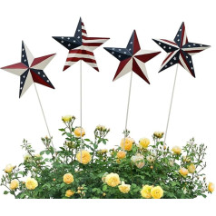 Gartenstecker aus Metall, patriotische Dekoration, Hofpfähle, 4. Juli, Rasenkunst, Outdoor, dekorativer USA-Flaggenstab für Blumentopf, Veranda, Terase, Weg, Unabhängigkeitstag,