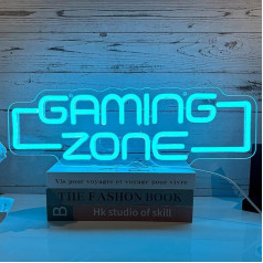 XJNOLGXIQU Gaming Zone Neon Sign Gaming LED Sign Game Neon Light Blue Light Advertising Gamer for Gaming Accessories Decoration Gaming Room Decoration Game Room Decoration Game Room Teenager Boys Gift Wall Decoration