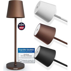 Charlique® LED galda lampa - pilnībā dimmējama, ar uzlādējamu akumulatoru - eleganta dizaina galda lampa ar USB uzlādes kontaktdakšu - silti balta gaismas efekts, piemērota lietošanai iekštelpās un ārpus telpām.