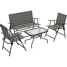 Outsunny 4-Piece Garden Furniture Set, складной комплект, включающий 1 стол, 2 стула, 1 двухместный стул, комплект мебели для балкона, комплект бистро для пати